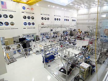 fotografie, lidé, pracovní, průmyslový, stroj, laboratoř, nasa, jpl, pasadena, prostor, družice