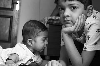 Kids, sabling, arunabh, ahaan, boy, black and white, child, childhood, happy, male, portrait