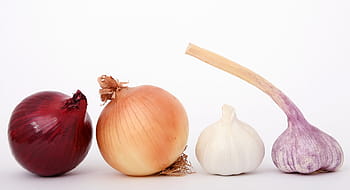 four assorted vegetables, bulb, closeup, close-up, clove, color, colorful, colour, cook, cookery, cooking