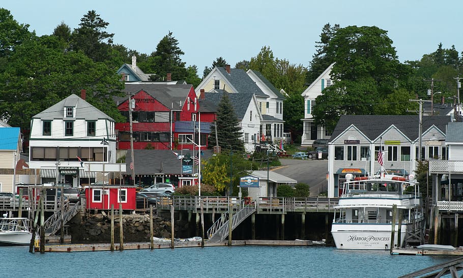 porto di boothbay, piccola città, Maine, accogliente, paesaggio urbano, vacanza, sereno, costiero, rilassare