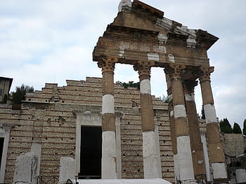 starověké, starověké římské, římský chrám, brescia, Itálie, starověké zříceniny, architektura, padlý chrám, fotky, veřejná doména, stará zřícenina
