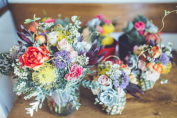 ancora, elementi, cose, mazzo, fiori, rami, arredamento, legna, tavolo