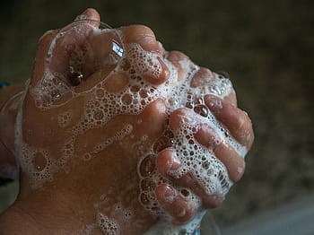 ruku s mýdlem, ruce, mýdlo, bubliny, hygiena, praní, mytí, voda, detail, čištění, část lidského těla