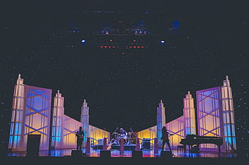 hudební skupina, koncert, noc, zpěvák, zpěv, etapa, světla, pozornosti, hudba, kapela, kytara