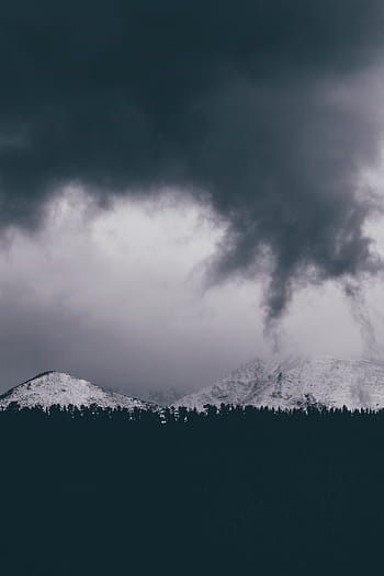 montagna, grigio, nuvole, la neve, inverno, bianca, freddo, tempo metereologico, ghiaccio, alberi, piante