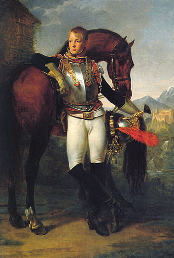 Chevalier, permanent, à côté de, peinture de cheval, antoine gros, La peinture, huile sur toile, art, artistique, talent artistique, portrait