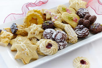 lotto di biscotti assortiti, biscotti di Natale, biscotti, infornare, Avvento, Natale, biscotto, fare biscotti, fatti in casa, tradizionalmente, Farina
