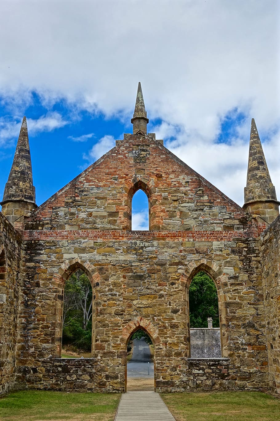 church, ruins, spires, architecture, heritage, arches, historic, old, stone