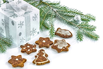 cookies, Dárková krabička, box, Vánoce, stromy, dar, cookie, jídlo, cukroví, pečivo, vánoční strom