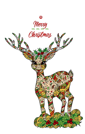 deer, coloring, christmas, animal, drawing, nature, wishes, card