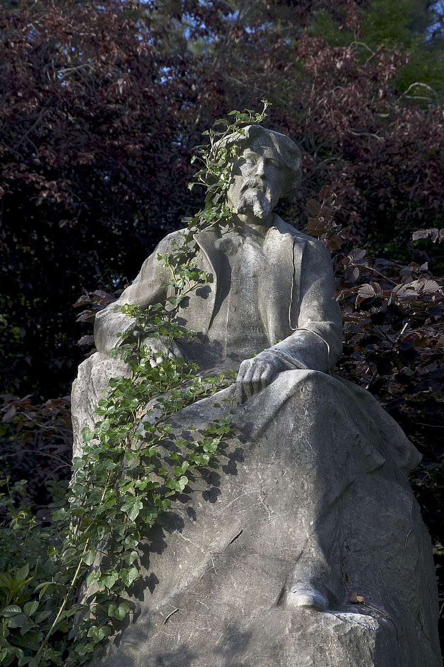 alphonse daudet, daudet, statue, sculpture, rené, de, saint, marceaux, sculptor