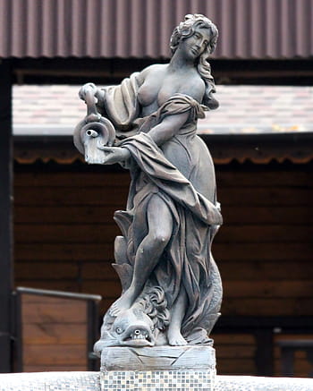 kamenná žena, fontána, park sochařství, socha, socha ženy, sochařství, odbavení, krasnodar