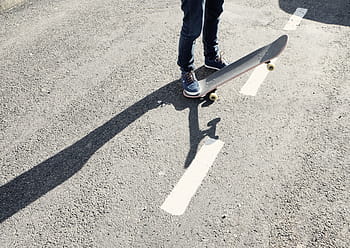 man, ride, black, skateboard, person, using, daytime, skater, pavement, concrete, shoes