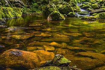 kamienie, tapeta wodna, woda, rzeka, Natura, krajobraz, pływ, Bank, romantyk, nastrój, atmosfera