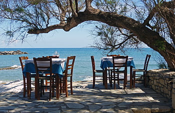 crete, panormos, tavern, table, chairs, vote