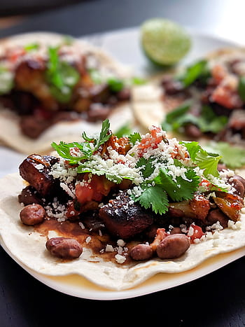 taco, mat, meksikansk, tortilla, lunsj, måltid, nydelig, velsmakende, persille, tomat, ernæring
