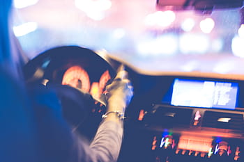 クレイジー、 運転、 女性、 夜、 悪い、 ぼやけた、 ダッシュボード、 ドライバー、 速い、 人、 速度