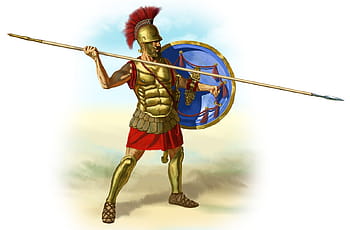 Mann, Rüstung, halten, Speer, Schild Abbildung, spartanischer Krieger, Illustration, Römer, Gladiator, Hoplit, griechisch