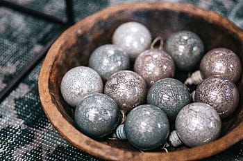 Natal, bolas, decoração, Bolas de Natal, comida, madeira - Material, close-up, tigela, dentro de casa, ninguém, comida e bebida