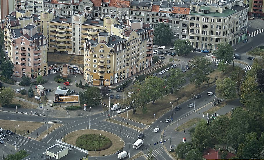 wrocław, město, domy, pohled shora, architektura, kostel, staré budovy, nových budov, budov, ulice, života ve městě