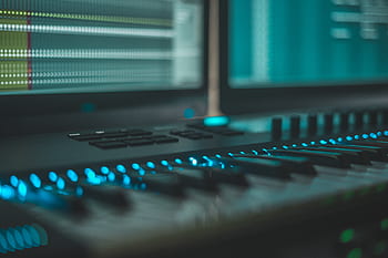 muziek-, producent, studio, acteur, audio, instrument, dj, menger, uitrusting, deksel, opname