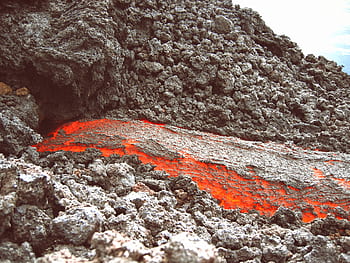 volcano, magma, fire, heat, rocks