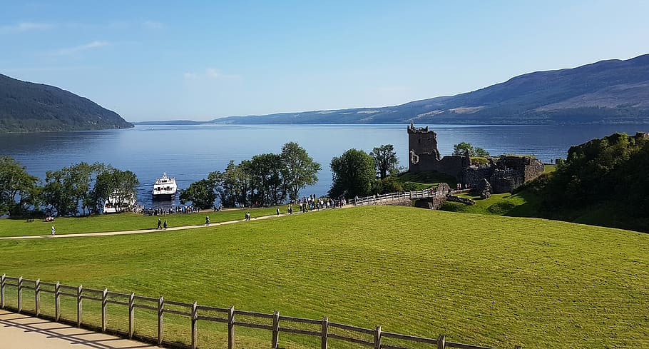 scotland, loch ness, castle, water, lake, scottish, summer, tourism, landscape