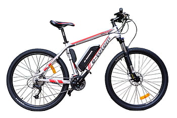 화이트, 전자 토템 하드 테일 자전거, 배경, 산악 자전거, mtb, 전기, 자전거, 전기 같은, 자전거, 전자 자전거, 교통, 운송 수단