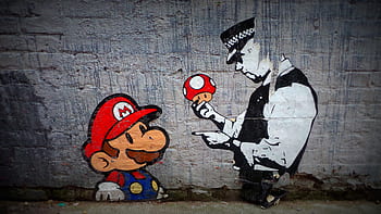 Mario, Straße, Kunst, künstlerisch, Farbe, Design, Graffiti, bunt, kreativ, Maler, städtisch