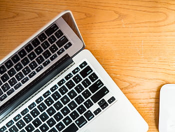 macbook, pro, brown, wooden, surface, laptop, computer, keyboard, technology, mouse, office
