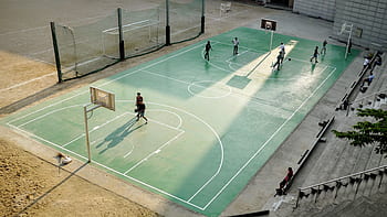 hobbies, sports, basketball, court, players, men, people, play, goal, post, bleachers
