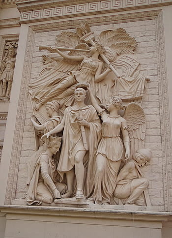 Frieze, Bas-Relief, Relief, Sculpture, relief, sculpture, carving, stone, horizontal, wall, film city, entrance