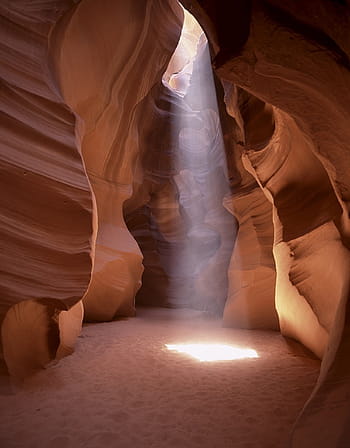 arizona cave, daytime, sandstone, light, page, arizona, rock, light shaft, slot, desert, southwest