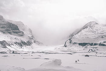 rocky, mountains, covered, snow, mountain, highland, cloud, sky, summit, ridge, landscape