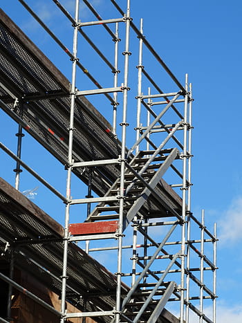 Scaffolding, Scaffold, Building, Frame, building frame, working scaffold, industry, sky, construction Industry, blue, steel