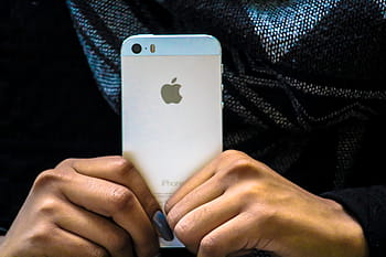 výstřel, osoba, hospodářství, mobilní, pohybliví, iphone smartphone, ruka, detailní, iphone, chytrý telefon, v ruce, technologie