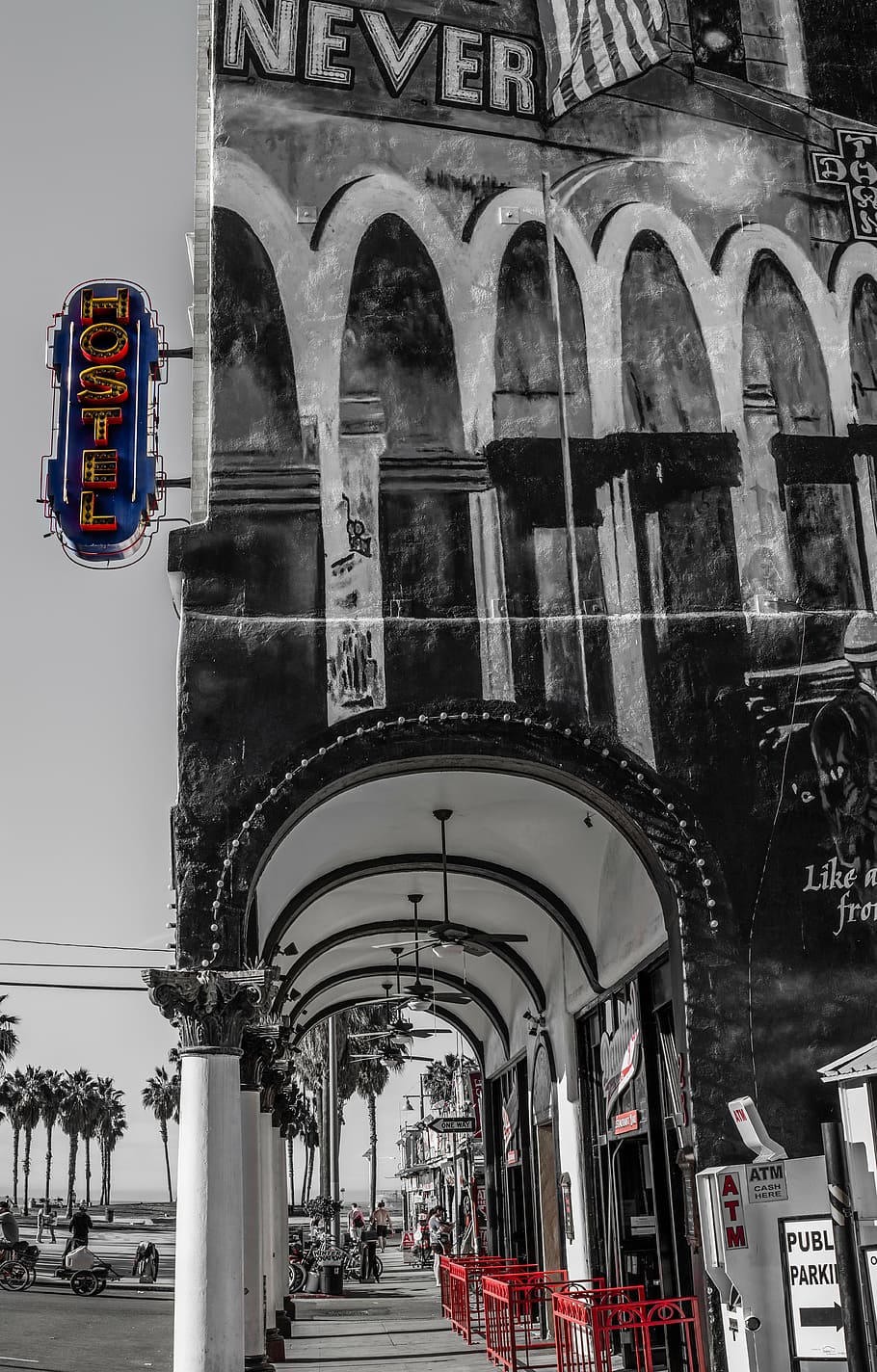 hotel, graffiti, venice, city, tourism, visiting