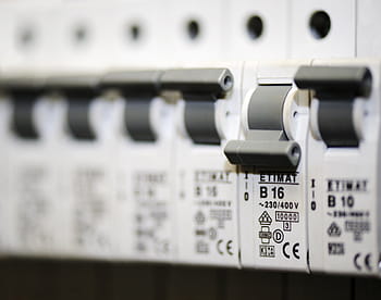 selective, focus, photography, white, gray, etimat, b16, circuit, breaker, backup, backups