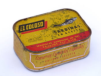 can, tin, old, vintage, canned, sardines in oil