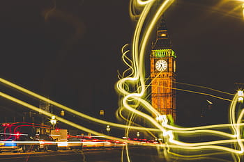velký, ben noční světla, big ben, noční světla, Ben, světla, noc, cestovat, provoz, svítí, abstraktní