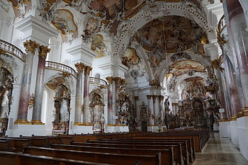 bílá katedrála, kostel, zwiefalten, náboženství, budova, barokní, víra, pompézní, Bůh, Německo, münster