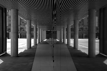 fotografie ve stupních šedi, uličkou, šedá, stupnice, fotografování, chodba, chodník, architektura, budova, struktura, Černý a bílý