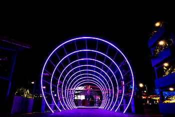 nat tunnel lys, nat, tunnel, lys, arkitektur, belyst, urban scene, bygget struktur, belysningsudstyr, lilla, neon