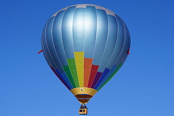 modrý, žlutá, oranžový, horký, horkovzdušný balón, let, během dne, balón, obálka balónku, rukáv, jízda horkovzdušným balónem