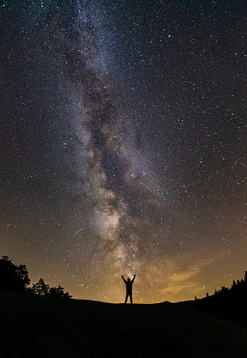 milky way, human, starry sky, star, night sky, galaxy, universe, astronomy, atmosphere, mystical, space