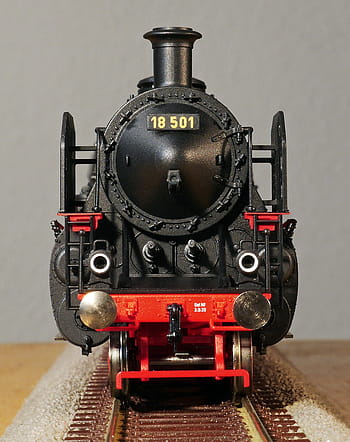 rosso, nero, modello di scala del treno, locomotiva a vapore, modello, scala h0, bavarese, s 3-6, BR18, br 18, quattro cilindri