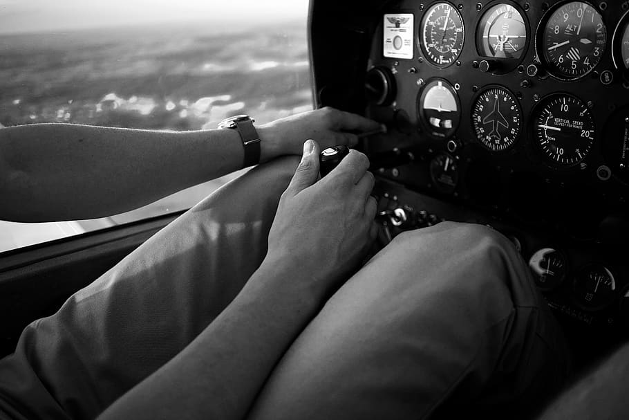 plane, cockpit, pilot, fly