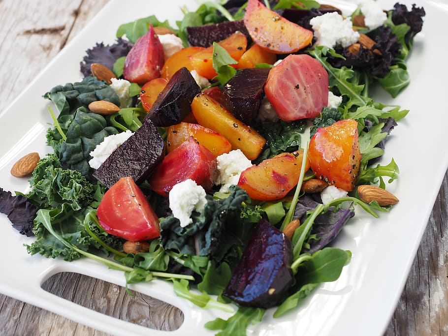 affettato, verdure, bianca, chopping, tavola, patate, verdura, insalata, cibo, barbabietola, salutare