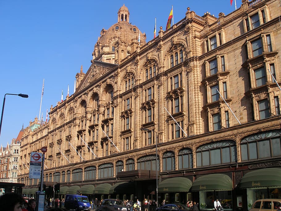 obchodní dům harrods, Londýn, architektura, maloobchodník, luxus, slavný, vnější, fasáda, klasický, budova, Spojené království