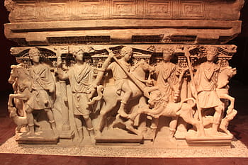 sochařství, muzeum, hrobka, sarkofág, na, historických prací, hatay muzeum